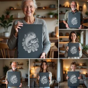 Wild Animal Family Slate Cheese Board Engraving Bundle,