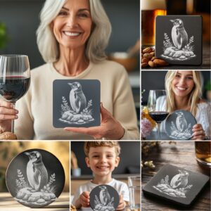 Wild Animal Slate Coaster Engraving Bundle, 6 PNG