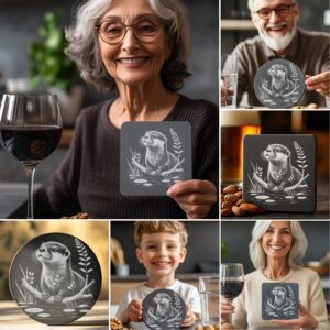 Wild Animal Slate Coaster Engraving Design Bundle, 6