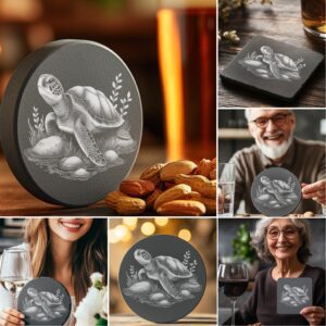 Wild Animal Slate Coaster Engraving Design Bundle, 6