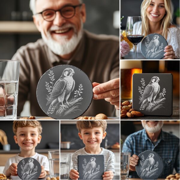 Wild Animals Coaster Laser Engraving Bundle, 6 Rustic