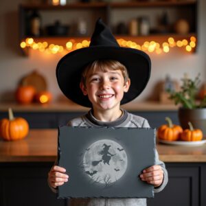 Witch Engraved Slate Board, Halloween Charcuterie Decor, Laser