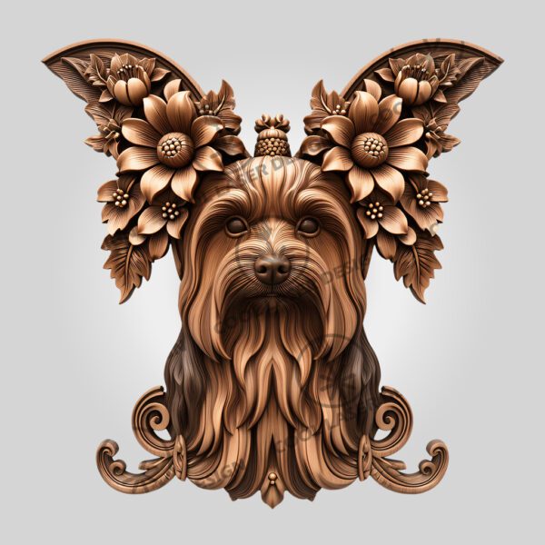 Yorkshire Terrier 3D Illusion Laser Engraving File, Pet