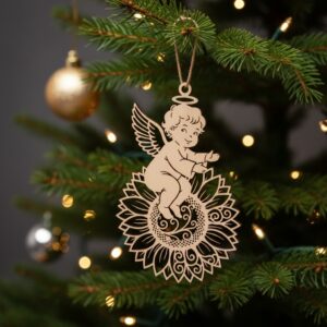 Angel Ornament Bundle, Laser Files for Christmas, Baby