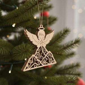 Angel Ornament Bundle, Laser Files for Christmas, Baby