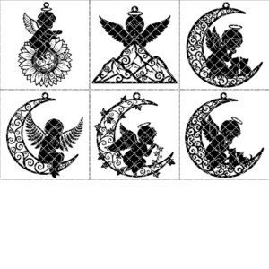 Angel Ornament Bundle, Laser Files for Christmas, Baby