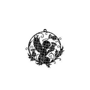 Angel Ornament Christmas Laser File, Angel with Thistles