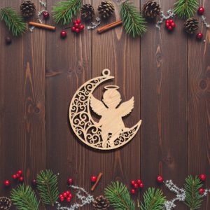 Angel Ornament Christmas Laser File, Celestial Angel on