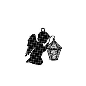Angel Ornament Christmas Laser File, Lantern Silhouette, Holiday