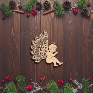 Angel Ornament Digital File, Cherub Silhouette Holiday Decor,