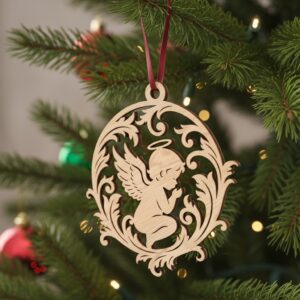 Angel Ornament Laser Design Bundle, 6 Christmas Styles
