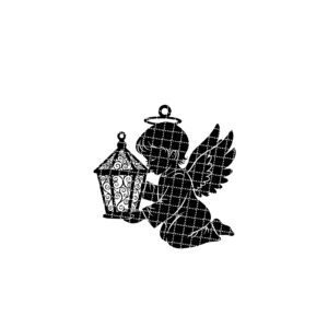Angel Ornament Laser File, Christmas Angel Lantern Silhouette,