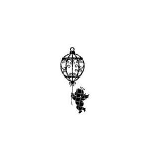 Angel Ornament Laser File, Christmas Angel with Birdcage,