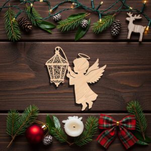 Angel Ornament Laser File, Christmas Lantern Angel Silhouette