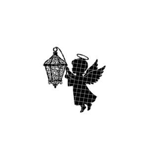 Angel Ornament Laser File, Christmas Lantern Angel Silhouette