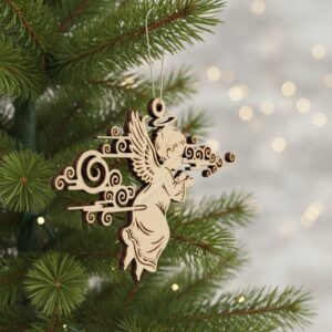Angel Ornament Laser File, Christmas Silhouette, Memorial Angel