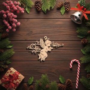 Angel Ornament Laser File, Christmas Silhouette, Memorial Angel