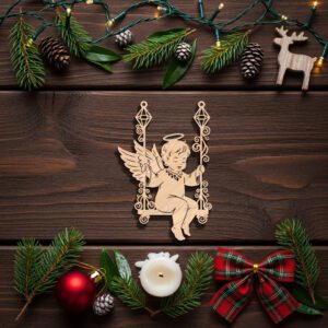 Angel Ornament Laser File, Memorial Angel on Swing