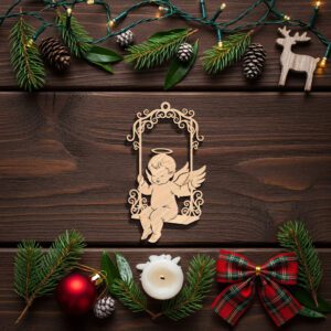 Angel Ornament Laser File, Swinging Angel on Ornate