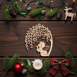 Angel Ornament Weeping Willow Tree Memorial Christmas Decor,