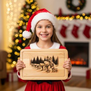 Charcuterie Board Engraving File, Christmas Polar Bear Parade,