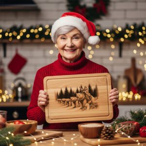 Charcuterie Board Engraving File, Christmas Polar Bear Parade,