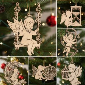 Christmas Angel Ornament Bundle, 6 Baby Angel Designs