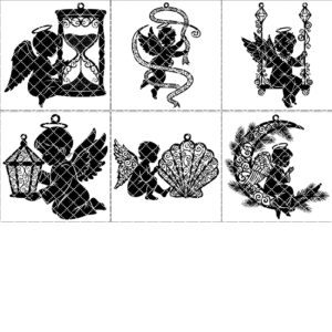 Christmas Angel Ornament Bundle, 6 Baby Angel Designs