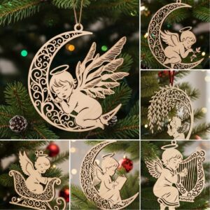 Christmas Angel Ornament Bundle, Laser File Set, 6