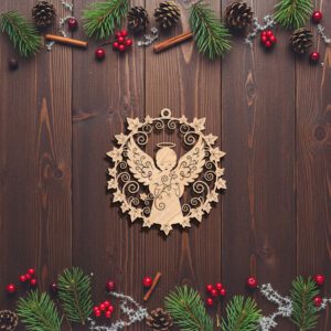 Christmas Angel Ornament Laser File, Black Angel Silhouette