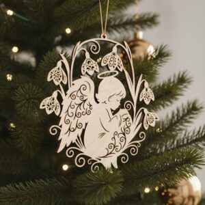 Christmas Angel Ornament Laser File Bundle, 6 Holiday