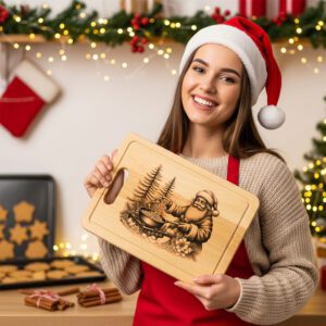 Christmas Charcuterie Board Engraving File, Funny Santa Pasta,