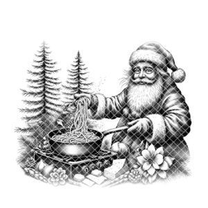 Christmas Charcuterie Board Engraving File, Funny Santa Pasta,