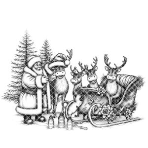 Christmas Charcuterie Board Laser Engraving File, Reindeer Santa