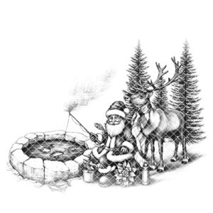 Christmas Charcuterie Board Laser Engraving File, Santa Reindeer