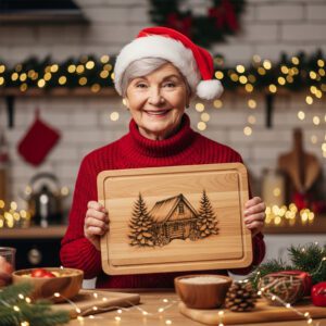 Christmas Charcuterie Board Laser Engraving File, Snow Mountain