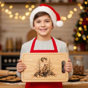Christmas Charcuterie Board Laser Engraving File, Winter Fox