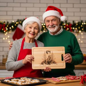 Christmas Charcuterie Board Laser Engraving File, Winter Fox