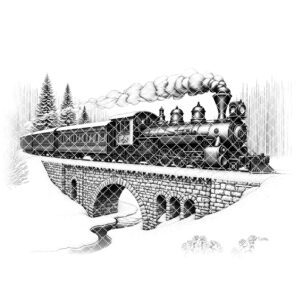 Christmas Laser Engraving File, Classic Train Charcuterie Board,