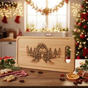 Christmas Laser Engraving File for Charcuterie Board, Gingerbread
