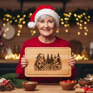 Christmas Laser Engraving File for Charcuterie Board, Santa