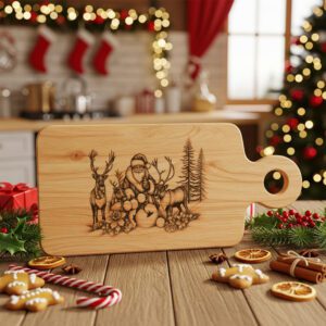 Christmas Laser Engraving File for Charcuterie Board, Santa