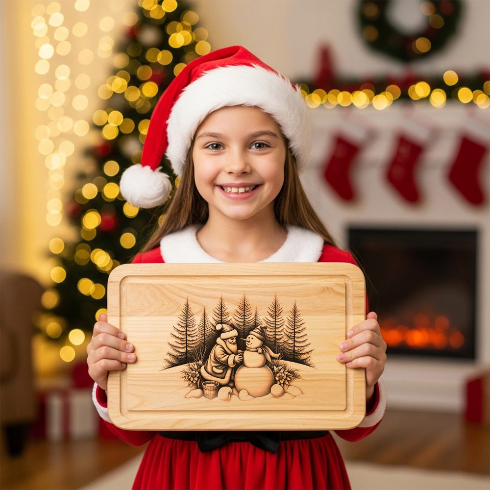 Christmas Laser Engraving File for Charcuterie Board, Santa