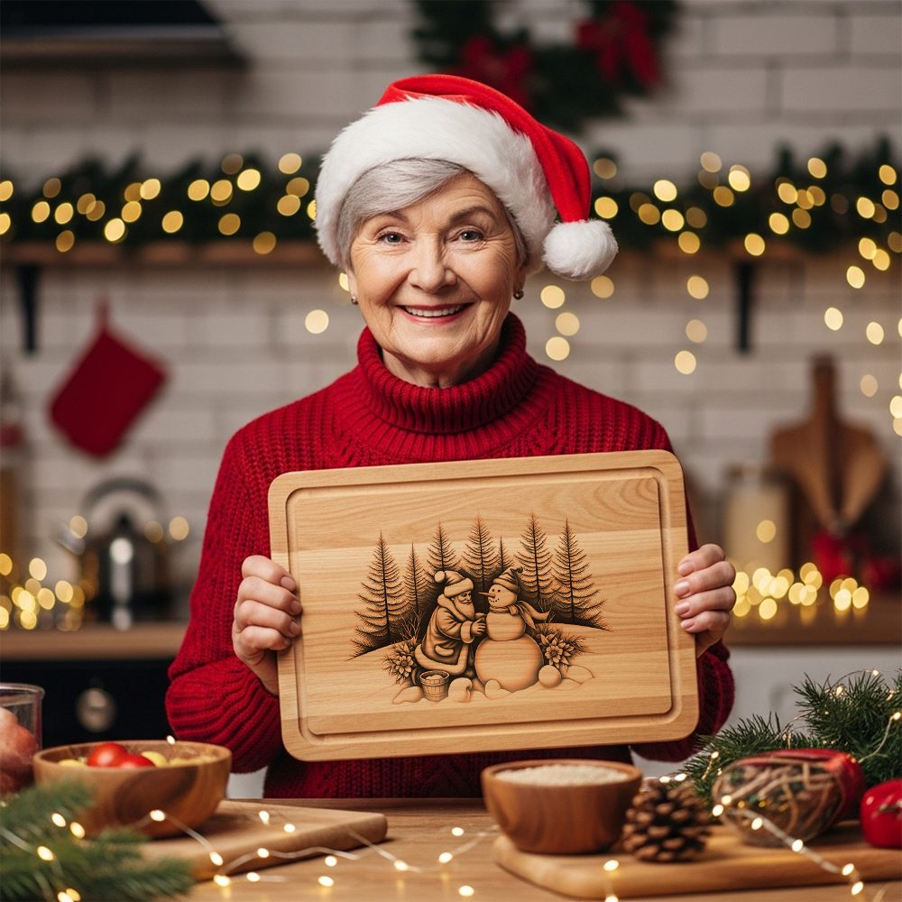 Christmas Laser Engraving File for Charcuterie Board, Santa