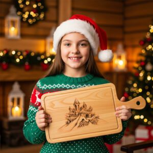 Christmas Laser Engraving File for Charcuterie Board, Snowy