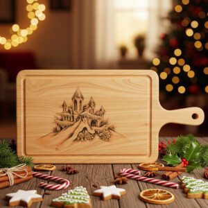 Christmas Laser Engraving File for Charcuterie Board, Snowy