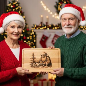 Christmas Laser Engraving File for Santa Charcuterie Board,