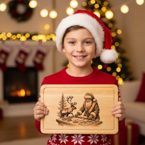 Christmas Laser Engraving File for Santa Charcuterie Board,