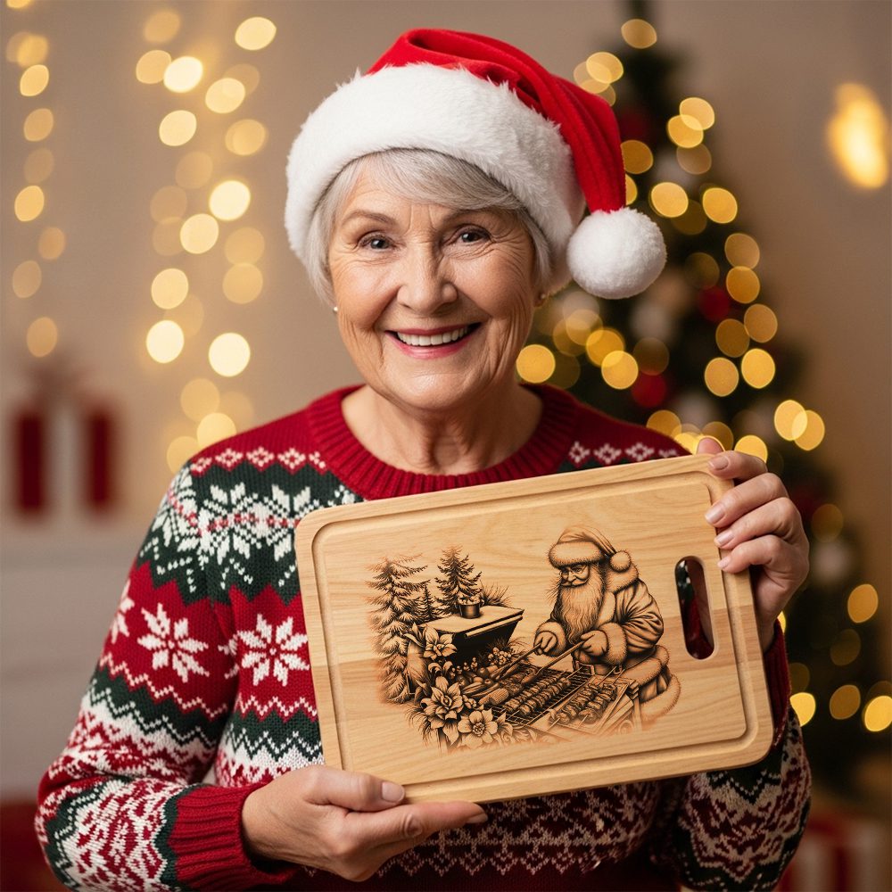 Christmas Laser Engraving File, Funny Santa Charcuterie Board,