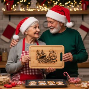 Christmas Laser Engraving File, Funny Santa Charcuterie Board,